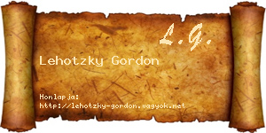 Lehotzky Gordon névjegykártya